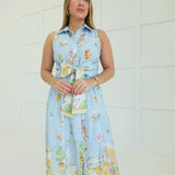 Uptown Midi Dress - Blue