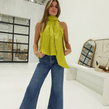 Sandler Scarf Blouse - Chartreuse