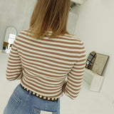 Verna Striped Sweater - Light Khaki