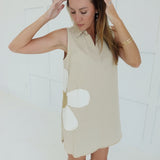 Flower Power Mini Dress - Taupe