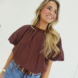Close Call Blouse - Wine