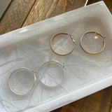 Matte Hoops - Silver