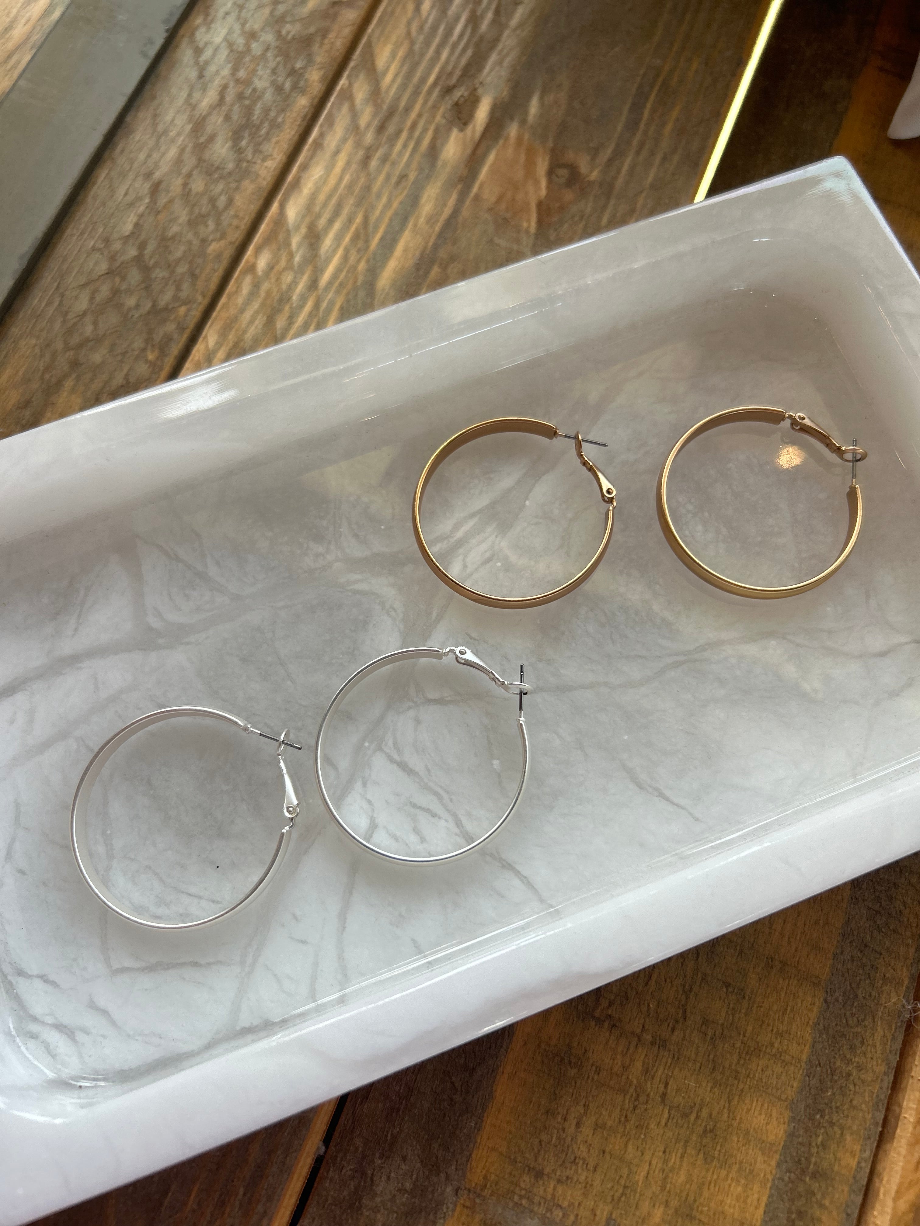 Matte Hoops - Silver