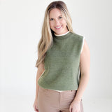 Clarings Sleeveless Sweater - Olive