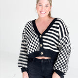 Rook Checkered Cardi - Black