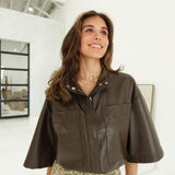 Crosby Cropped Jacket - Chocolate