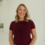 Swing of Things Cardi Top - Burgundy