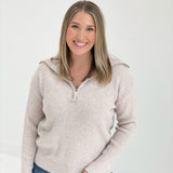 Truce Half Zip Sweater - H Beige