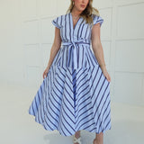 Petra Midi Dress - Blue