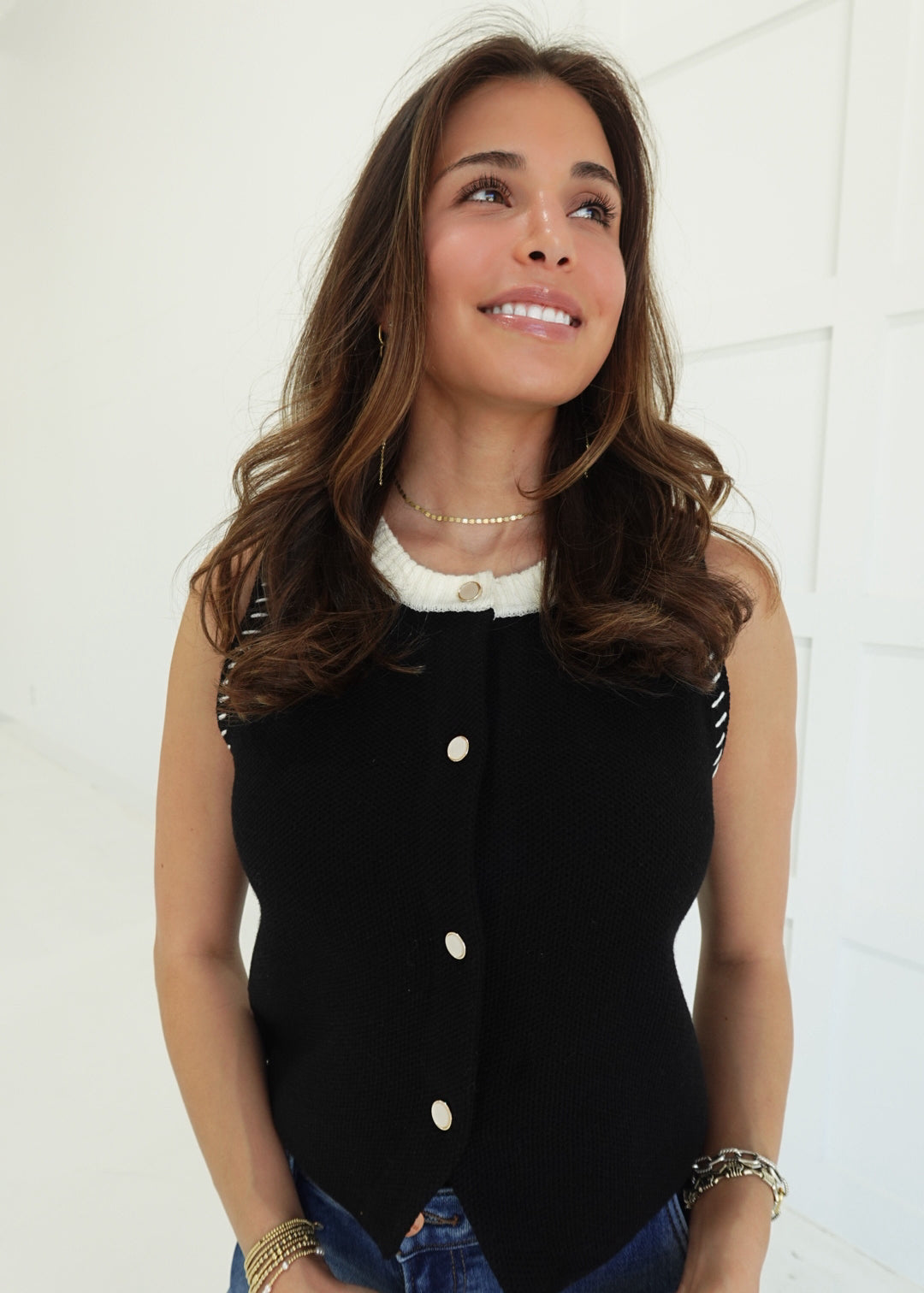 Chauncey Sleeveless Sweater - Black