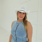 Knitted Cowgirl Hat - White