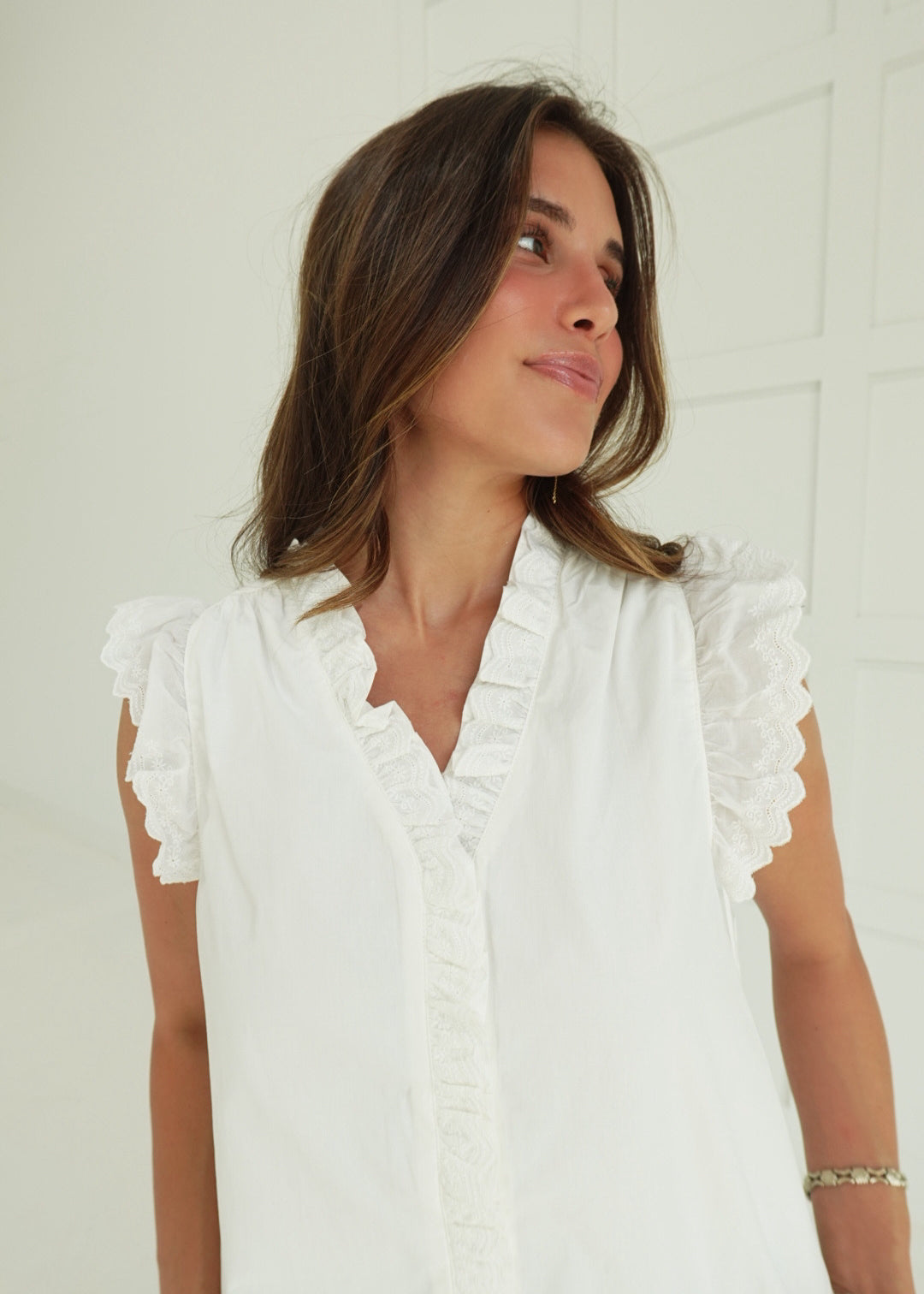 Skylar Ruffle Top - Off White