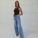 Staten Sweater Halter Top - Brown
