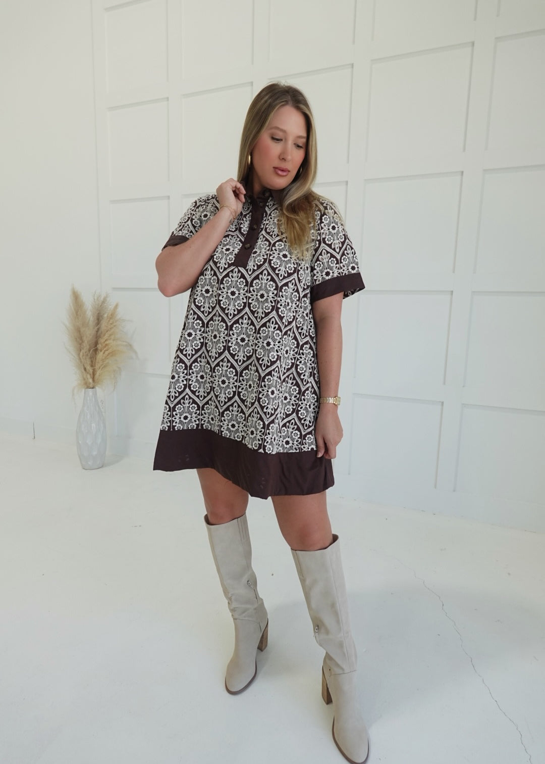 Tansley Mini Dress - Brown