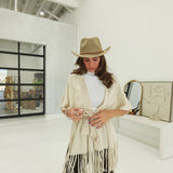 Aspen Fringe Kimono - Oatmeal