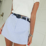 Piper Seersucker Skort - Sky