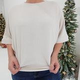 Double Down Banded Top - Sand Beige