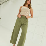 Marna Smocked Pants - Olive