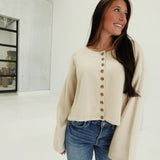 Babes Boxy Cardi Top - Light Khaki