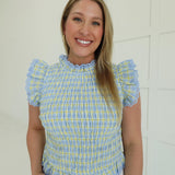 Played In Plaid Top - Blue
