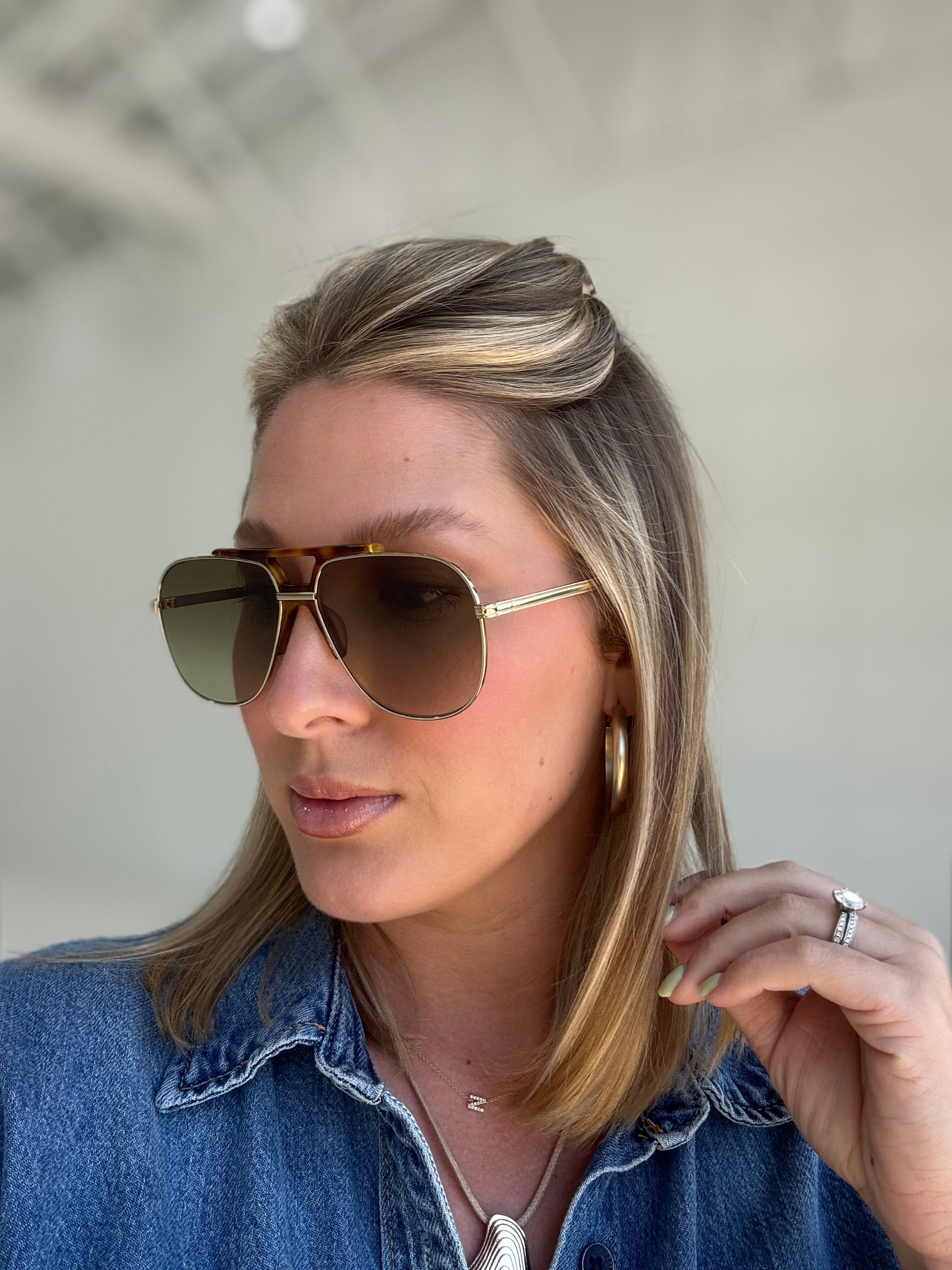 Logan Sunglasses - Gold/Fade Green - Freyrs