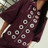 Riveted Leather Set - Wine