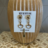 Disc Horsebit Link Earrings