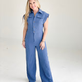 Get Carried Away Jumpsuit - Blue