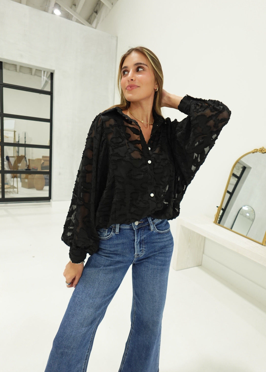 Angelo Oversized Blouse - Black