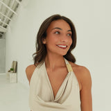 Carina Cowl Neck Top - Nude