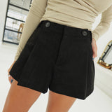 Jess Suede Shorts - Black