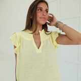 Felina Ruffle Top - Butter