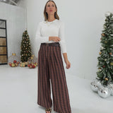 Plaid To Be Here Pants - Mauve/Black