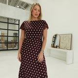 Ellis Midi Dress - Maroon