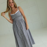 Muriel Striped Dress - Charcoal
