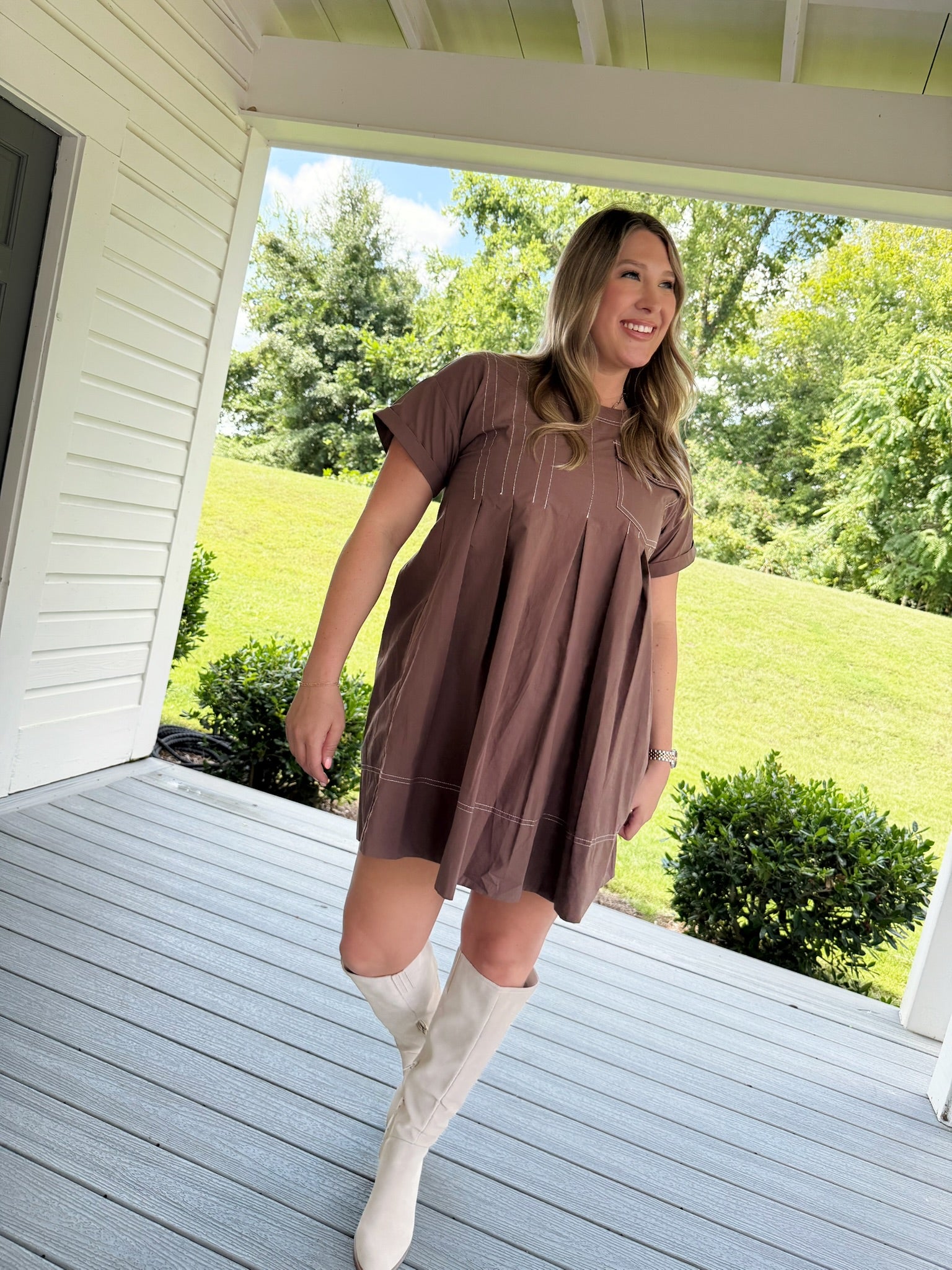 Peyton Mini Dress - Mocha