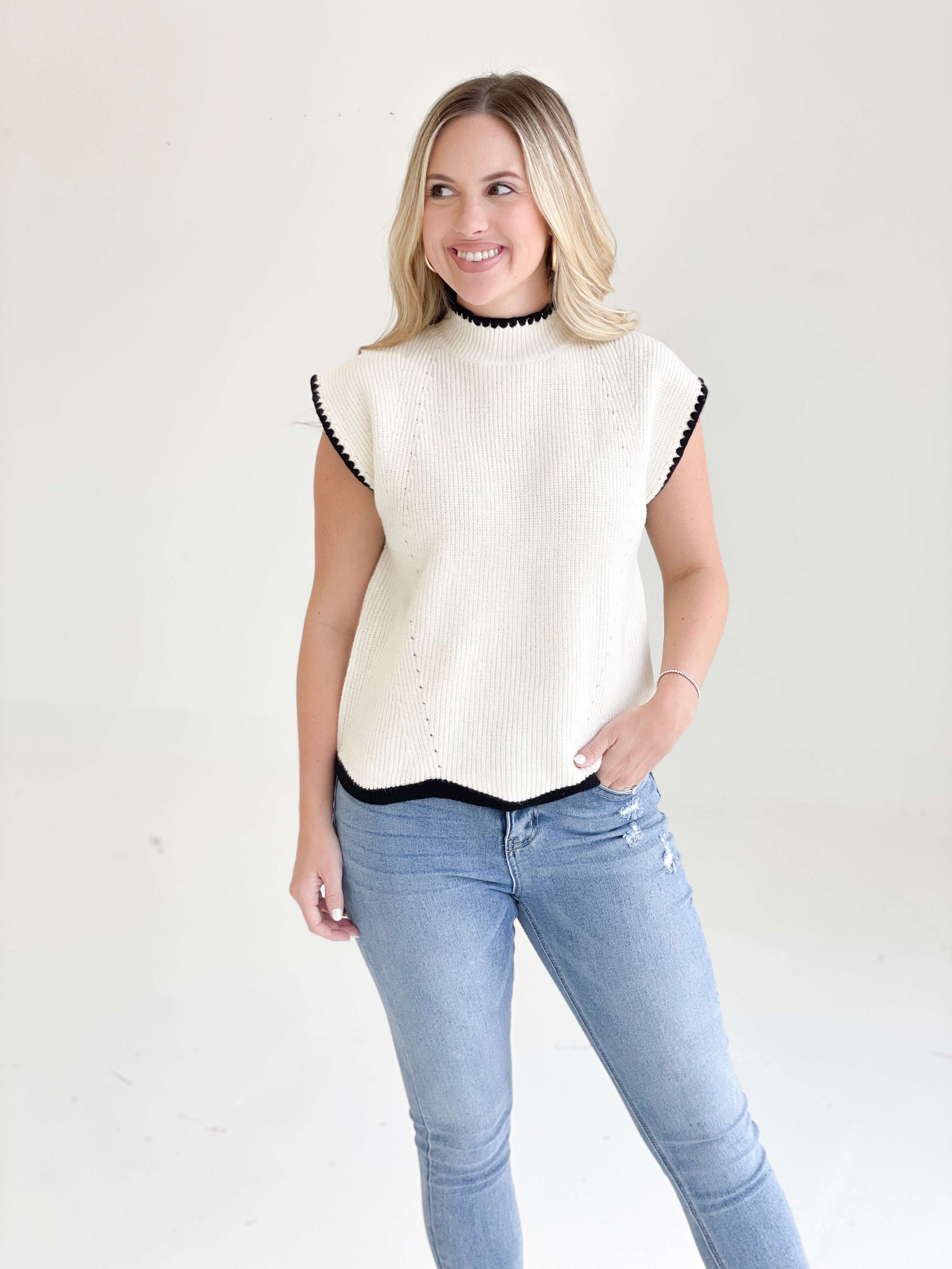 Parting Ways Sweater Top - Cream