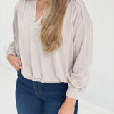 Slow Day Slouchy Top - Taupe