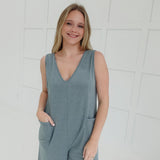 Deep Downer Jumpsuit - Ash Jade