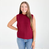 Victoria Sweater Vest - Burgundy