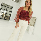 Wilson Smocked Top - Burgundy