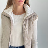 The Lodge Quilted Puffer Vest - Khaki