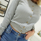 Homeroom Striped Cardi - Dusty Blue