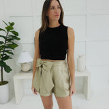 Annabelle Bow Shorts - Beige