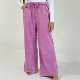 Acid Wash Sweatpants - Mauve