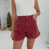 Introduction Cuffed Shorts - Garnet