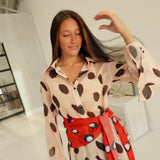 Aves Oversized Blouse Set - Khaki