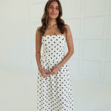 Dotty At Sea Midi Dress - Khaki