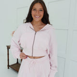 Copperton Cropped Hoodie - Soft Pink