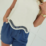 Lydia Cut-Out Top - Cream
